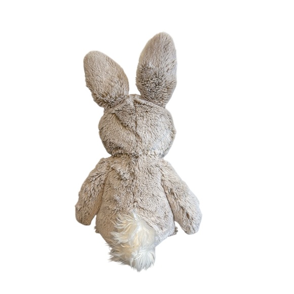 Pottery Barn Kids Fluffy Bunny Plush Embroidered Taupe and Cream 18” - Picture 2 of 6